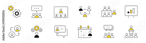 Smart home icons. Internet of things, wireless technologies concept. Vector outline symbols of laptop, mobile phone, headphones, electric kettle, lamp and camera with remote control