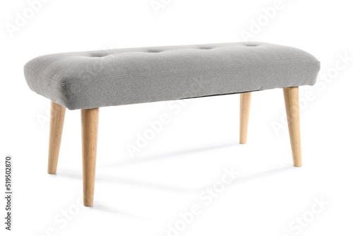 Grey bench on white background