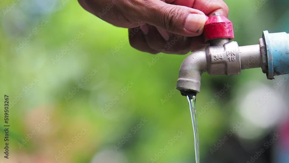 The concept of water crisis and despair from lack of clean water caused by drought. The faucet