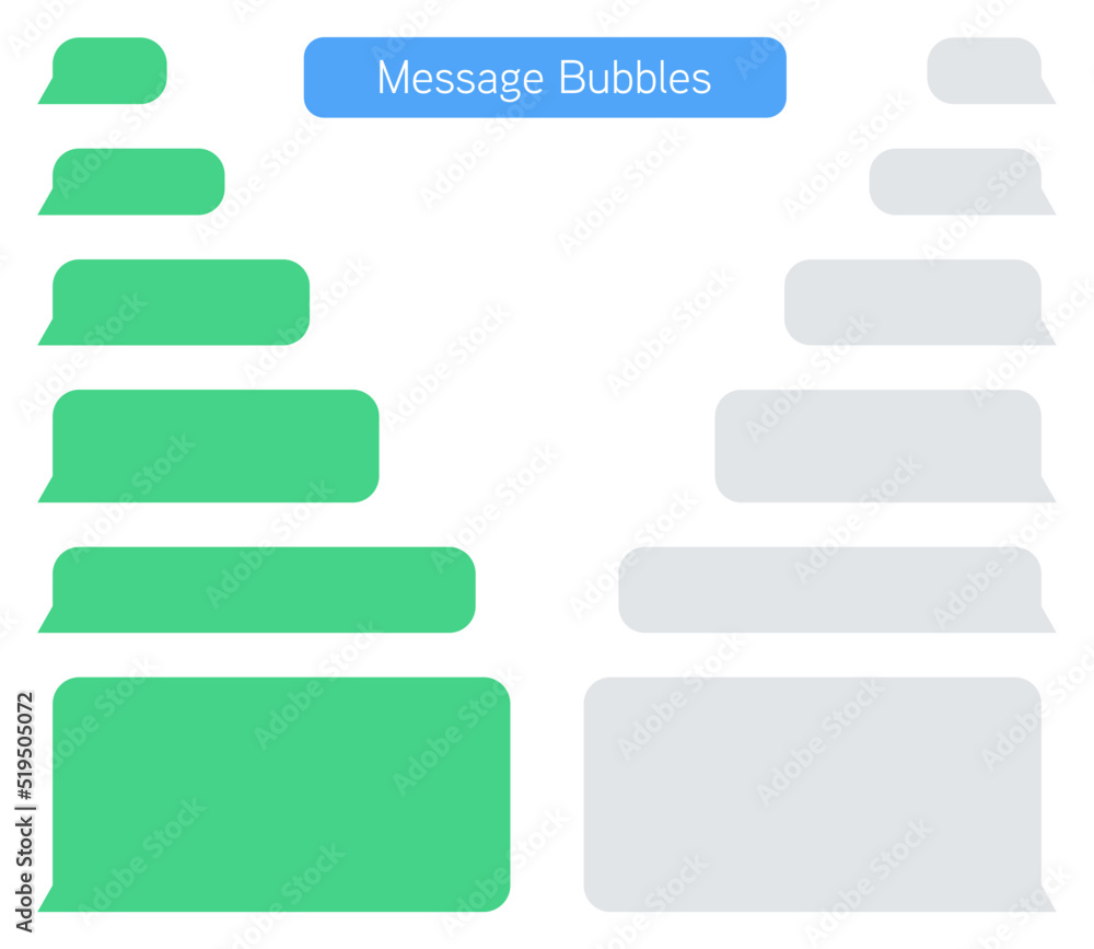 Design template of green message bubbles for messenger chat or website. Vector illustration. Design template of green message bubbles for messenger chat or website. Vector illustration.