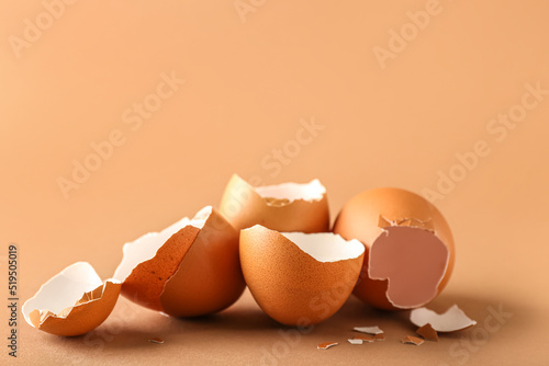 Heap of broken egg shells o...