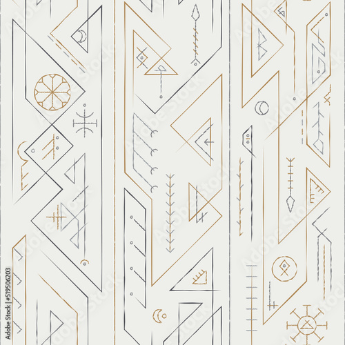 Scandinavian rune seamless pattern
