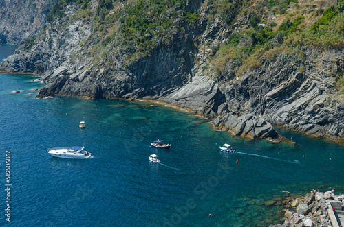 boats on the sea in Cinque Terre