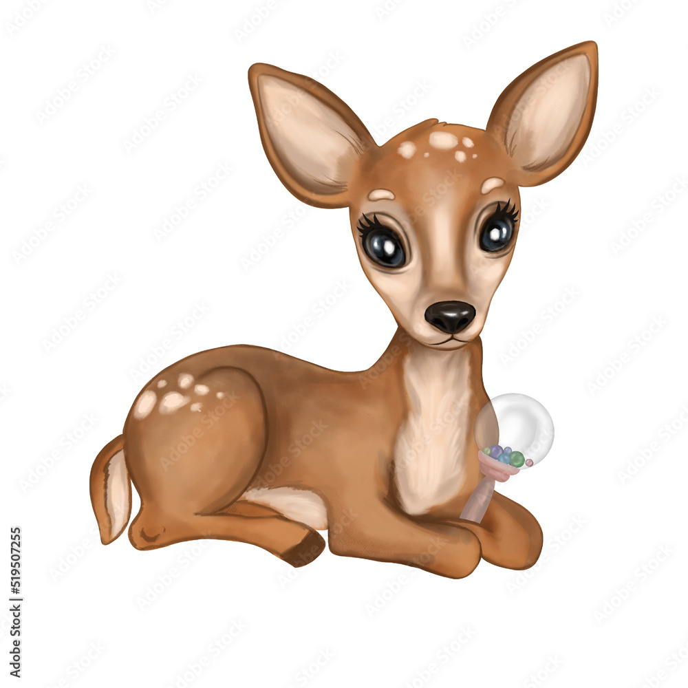 Cute baby deer. Hand drawn watercolor bembi isolated on white background. Design for a nursery room, frame art, baby fabric, baby shower, greeting cards, invitations. Cute baby deer. Hand drawn watercolor bembi isolated on white background. Design for a nursery room, frame art, baby fabric, baby shower, greeting cards, invitations.