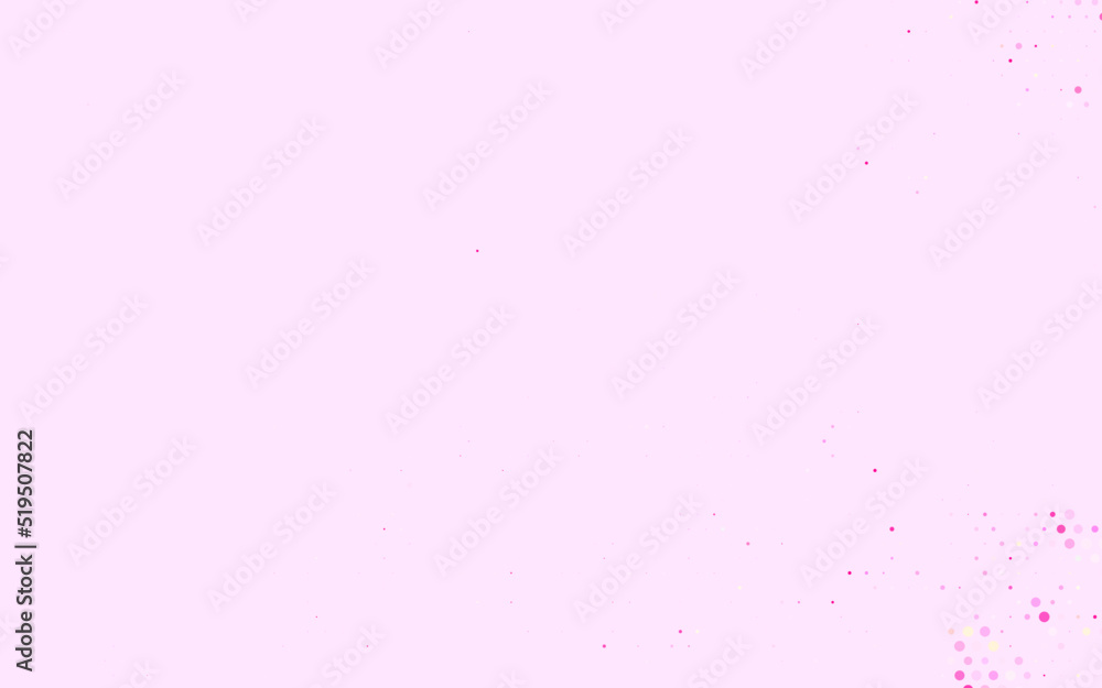 Light Pink, Yellow vector Blurred bubbles on abstract background with colorful gradient.