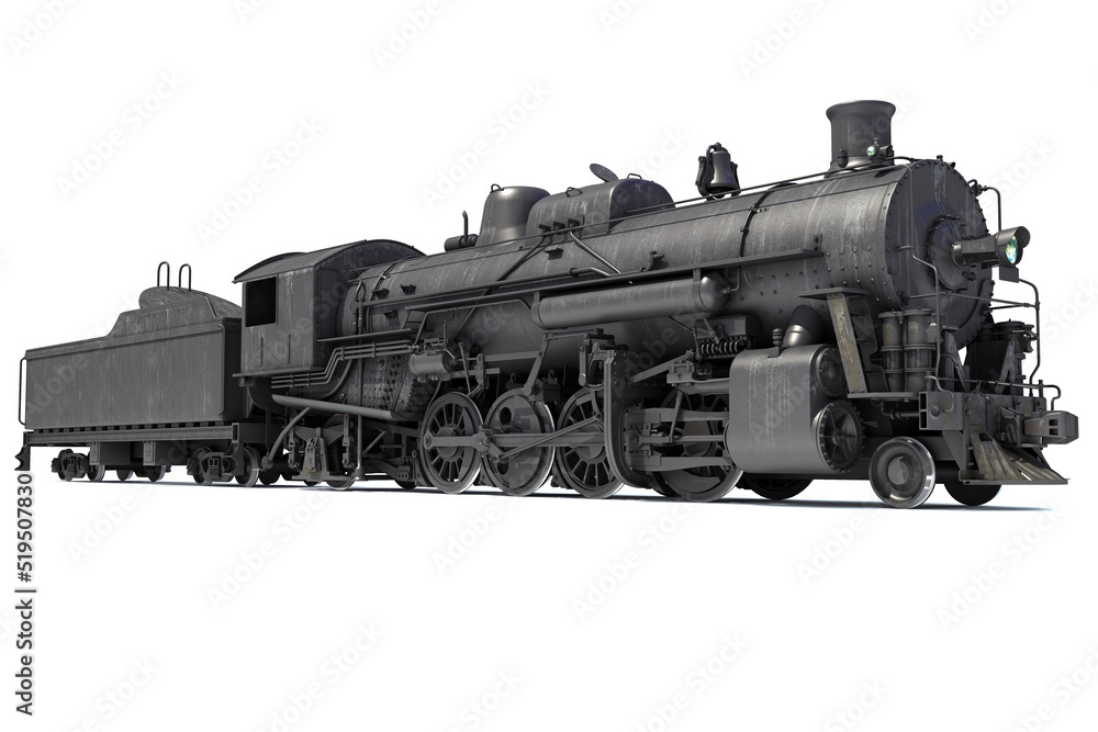 Steam locomotive with Coal Tender 3d rendering Steam locomotive with Coal Tender 3d rendering