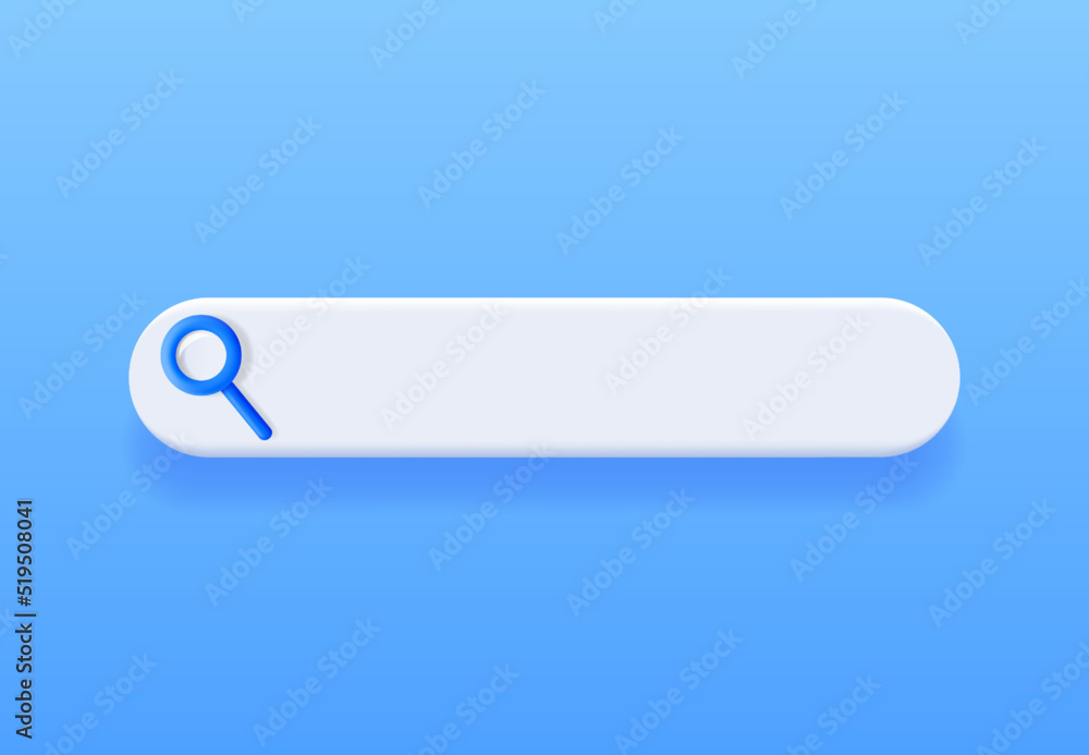 3D Search Bar Blank Isolated. 3D Search Bar Blank Isolated.