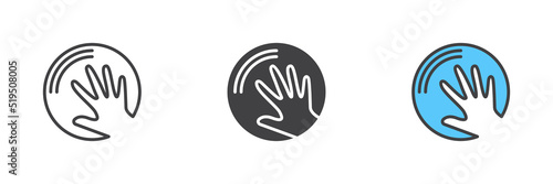 Hand in circle icon