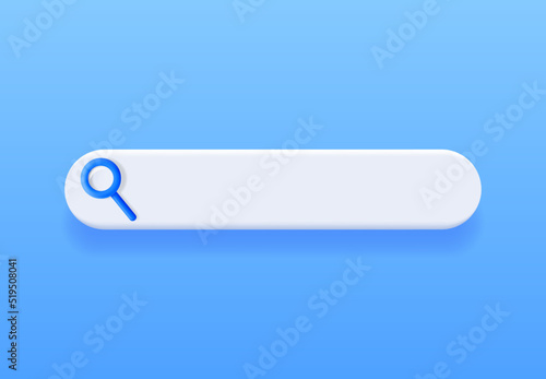 3D Search Bar Blank Isolated.