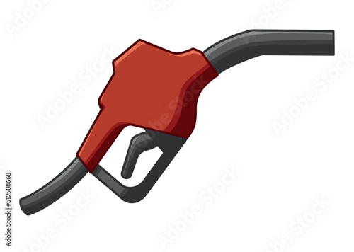 Red gas station handle insulated on white