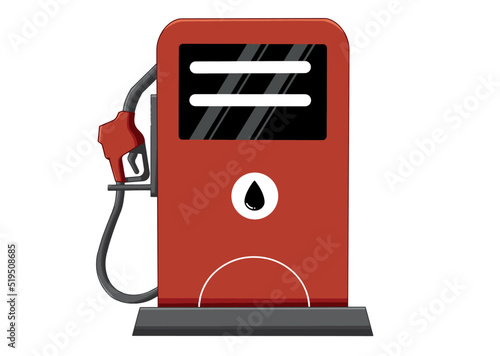 Red gas station isolated on white