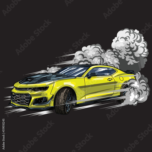 drag race isolated on black background for poster, t-shirt print, business element, social media content, blog, sticker, vlog, and card. vector illustration.