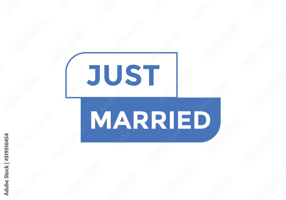 Just married text web template. Vector Illustration.
Just married text web template. Vector Illustration.