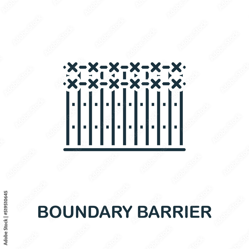 Boundary Barrier icon. Monochrome simple line Protest icon for ...
