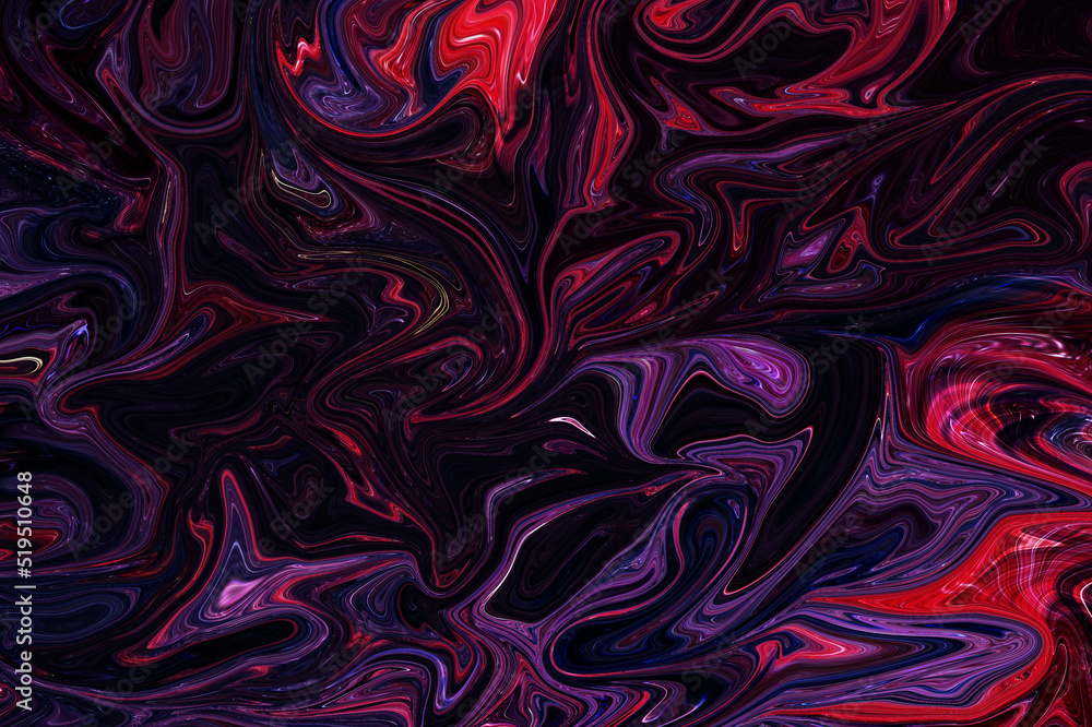 Red, Black, Purple and Blue Galaxy and Metalic Abstract Liquid Marble ...