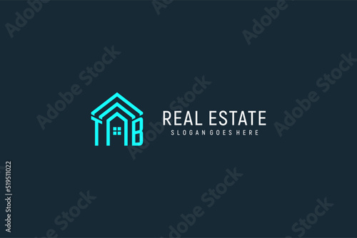 Initial letter TB roof logo real estate with creative and modern logo style