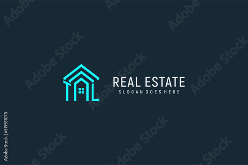 Initial letter TL roof logo real estate with creative and modern logo style photo