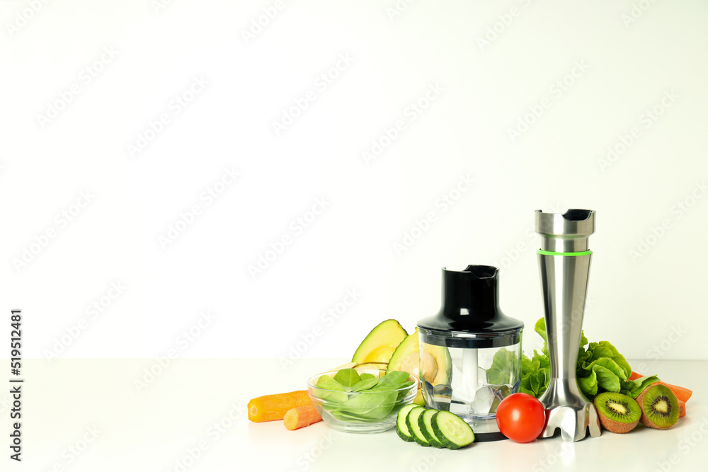 Concept of cooking food with blender, space for text Concept of cooking food with blender, space for text