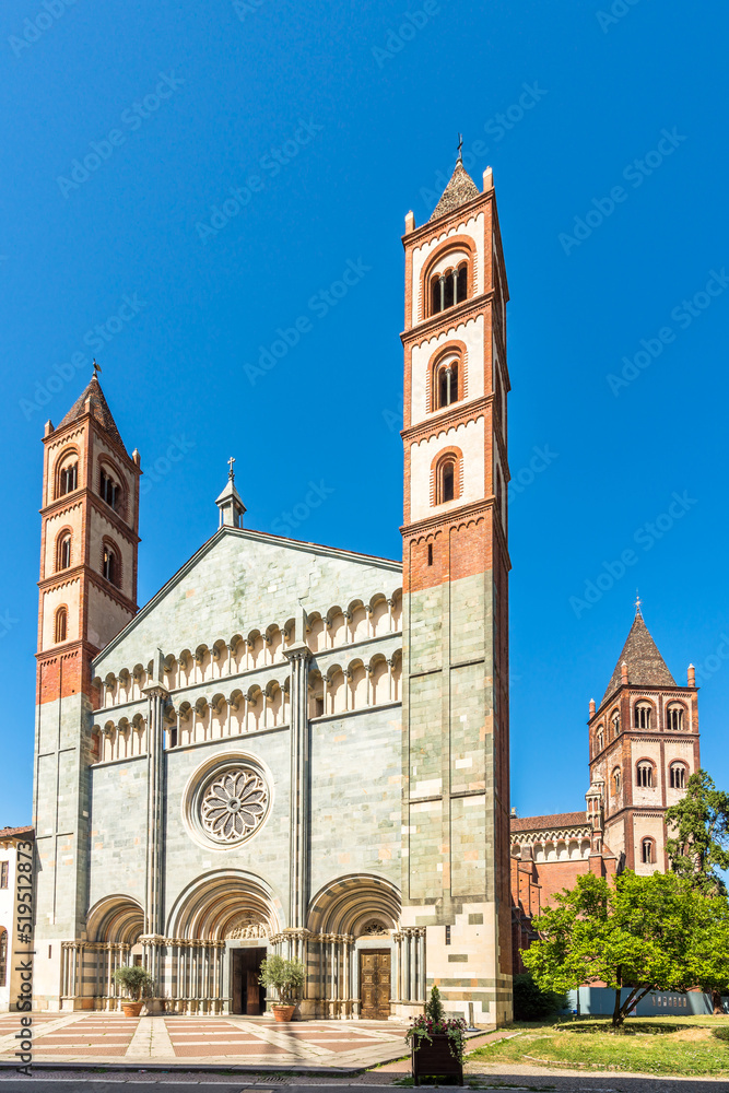 View at the Basilica of Saint Andrea in the streets of Vercelli - Italy