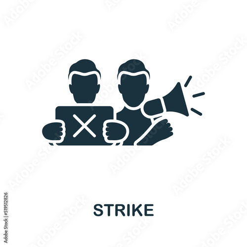Strike icon. Monochrome simple line Protest icon for templates, web design and infographics