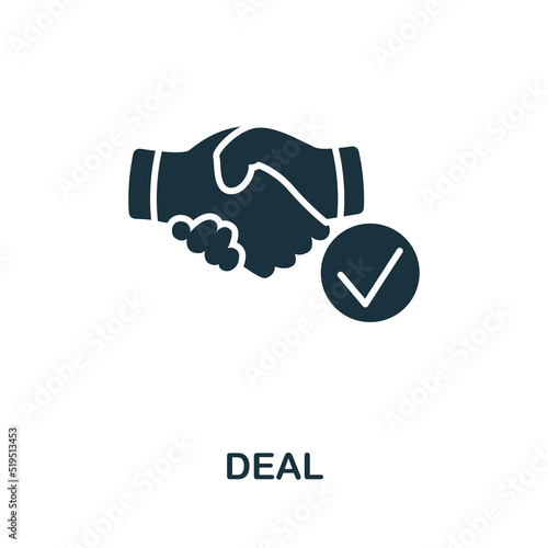 Deal icon. Monochrome simple line Retail icon for templates, web design and infographics