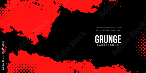 Black and red abstract grunge background with halftone style.
