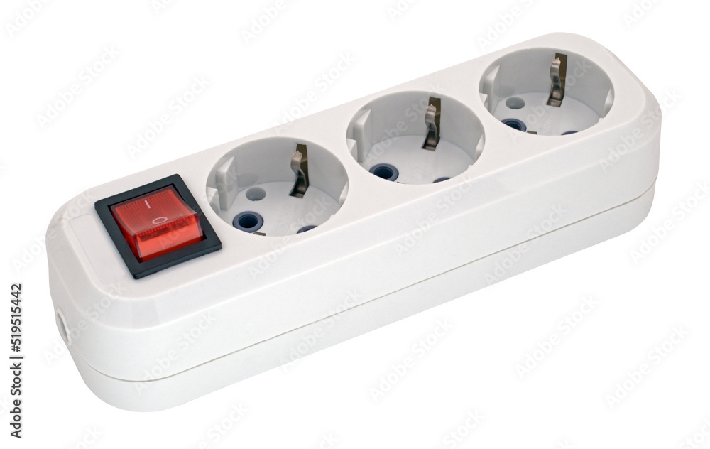 Close up of extension power strip Close up of extension power strip