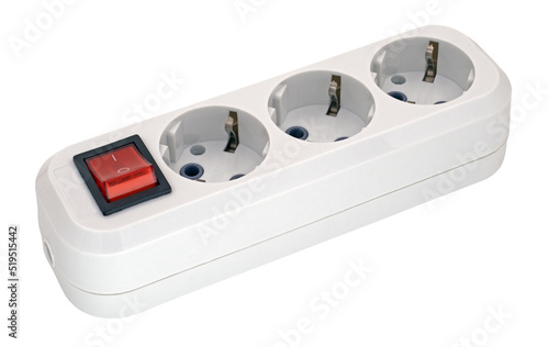 Close up of extension power strip
