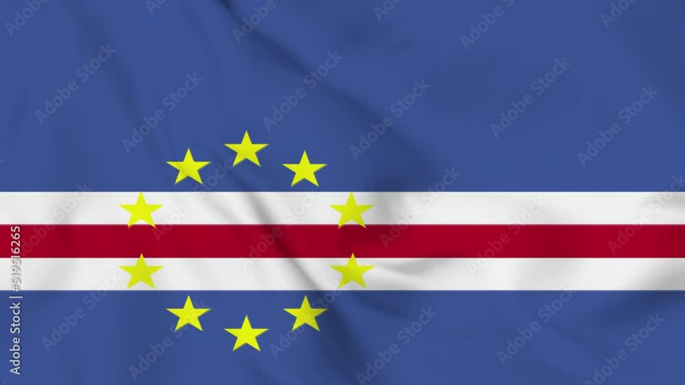 Cape Verde flag seamless closeup waving animation. Cape Verde flag seamless closeup waving animation.