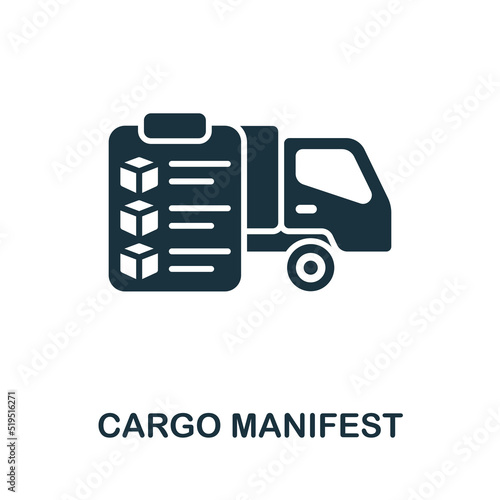 Cargo Manifest icon. Monochrome simple line Shipping icon for templates, web design and infographics