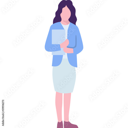 Vector business woman icon young secretary person