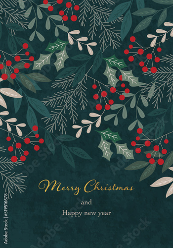 クリスマスのベクターイラストフレーム背景(greeting,invitation,card,postcard,xmas,X'mas)