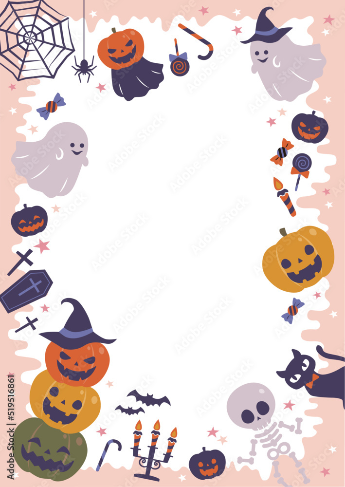 Fototapeta premium ハロウィン カボチャとオバケの背景