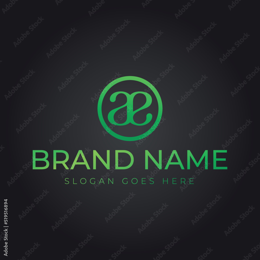 Unified Corporate Logo Consisting of Letters A and E Unified Corporate Logo Consisting of Letters A and E