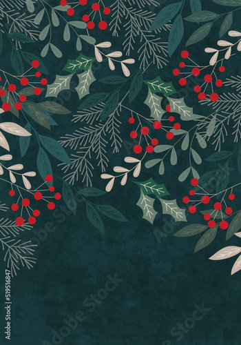 クリスマスのベクターイラストフレーム背景(greeting,invitation,card,postcard,xmas,X'mas)
