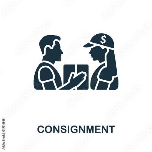 Consignment icon. Monochrome simple line Shipping icon for templates, web design and infographics