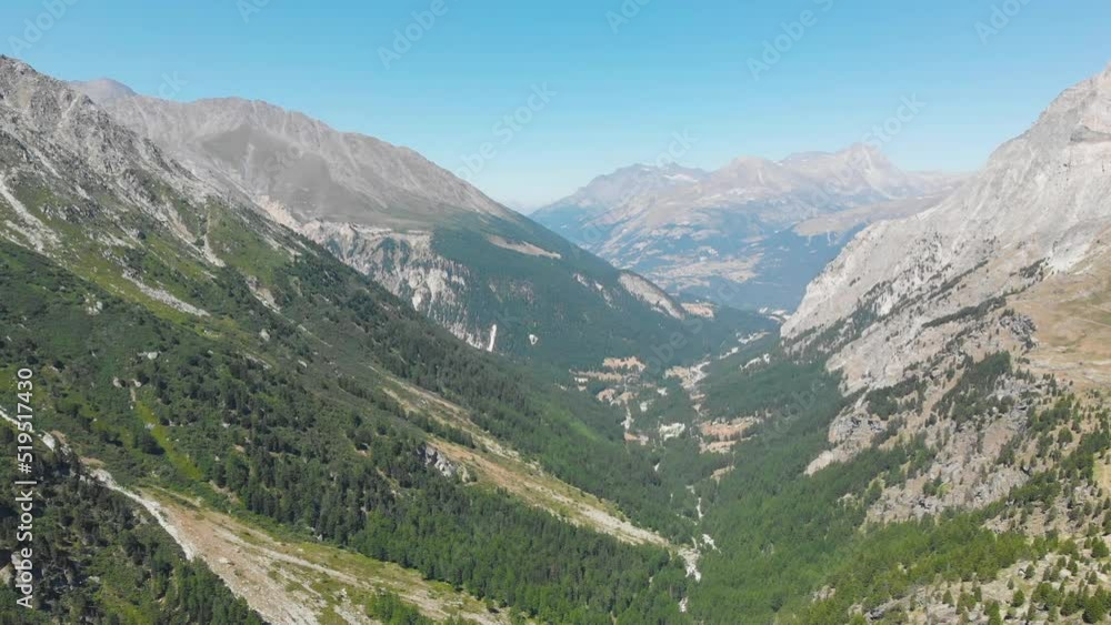 Dolly in shoot through the mountain pass of Mont Cenis (Moncenisio) Dolly in shoot through the mountain pass of Mont Cenis (Moncenisio)