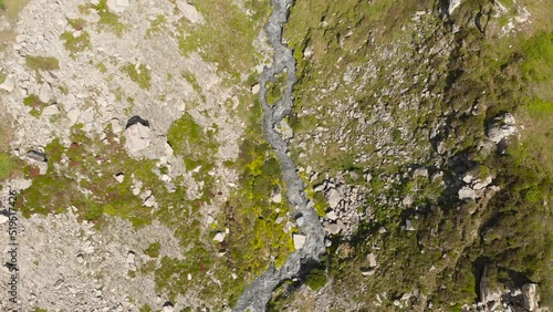 Revealing shoot of a river and Mount Cenis with rapids. photo