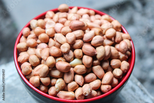 bunch of peeled peanuts or beans in a bowl best for agricultural and food bacground.