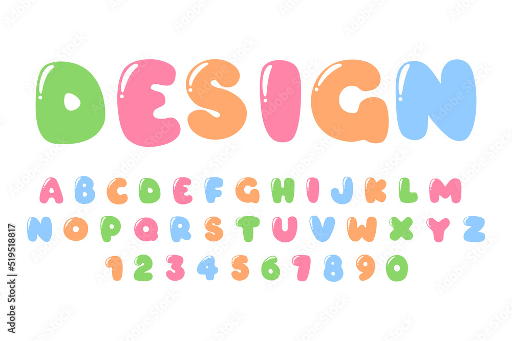 decorative colorful pattern Font and Alphabet