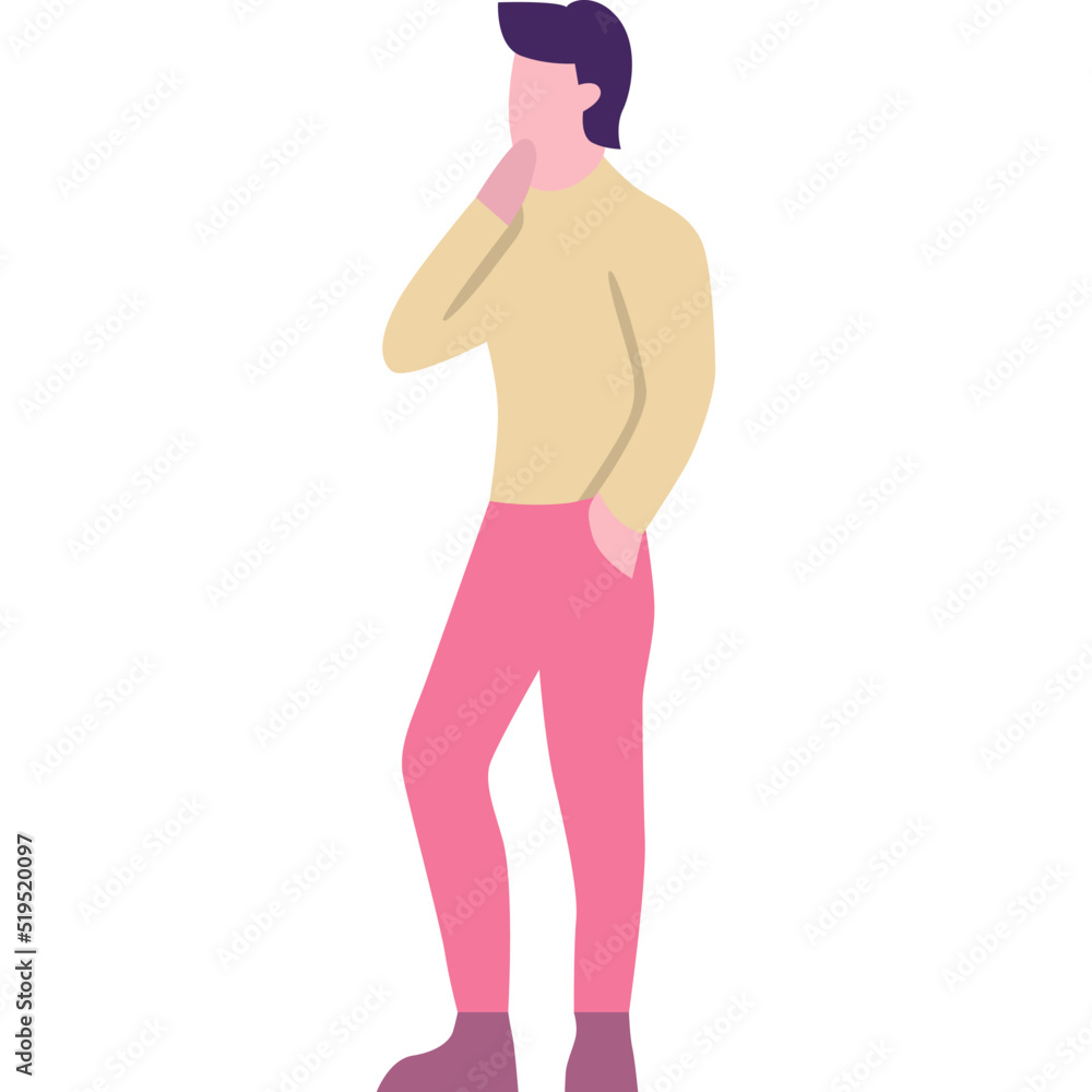 Fototapeta premium Man thinking vector icon isolated on white