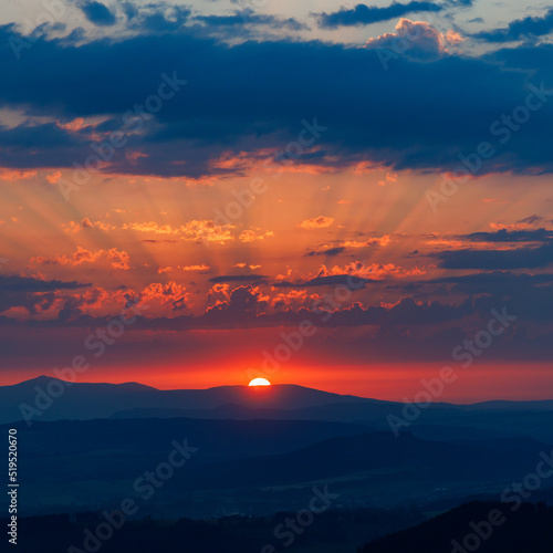 sunset in the mountains