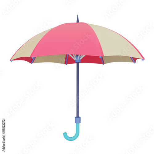 Umbrella 3d rendering isometric icon.