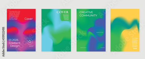 Fluid gradient background vector. Cute and minimalist style posters, Photo frame cover, wall arts with pastel colorful geometric shapes and liquid color. Modern wallpaper design for social media, idol