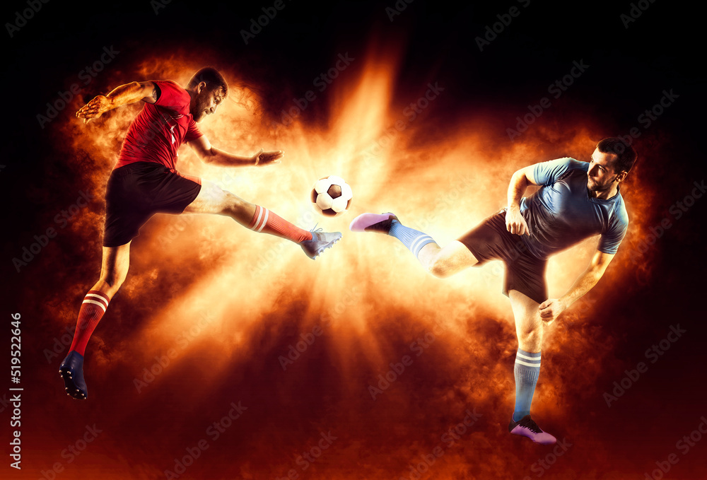 Two soccer player in action