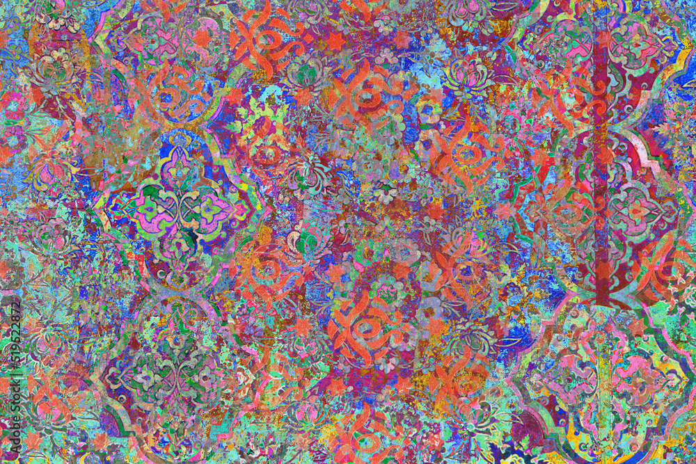 Colorful background with splashes islamic art Colorful background with splashes islamic art