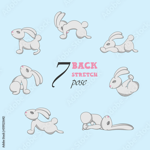 rabbit doing yoga, fitness, pilates, stretching