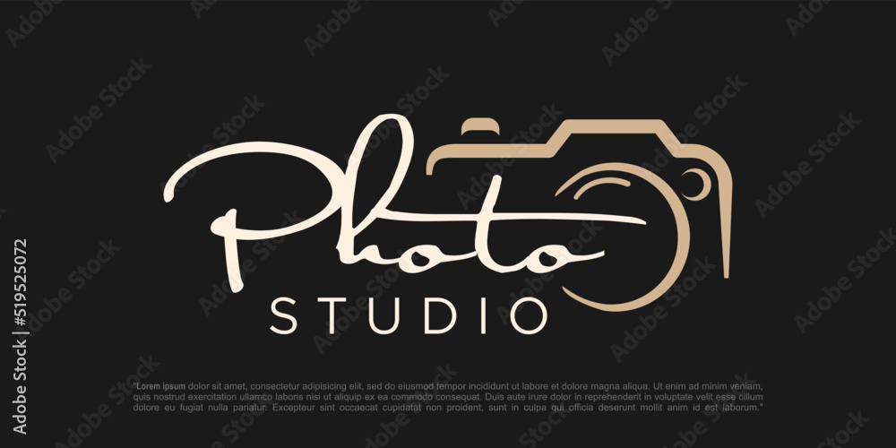 creative studio photography logo design vector template