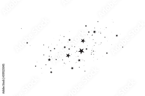 Stars on a white background. Black star shooting with an elegant star.Meteoroid, comet, asteroid, stars. © blagorodez