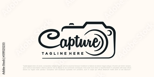 capture photography logo design vector template.